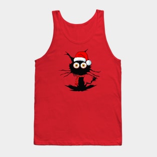 Funny Black Cat Christmas Tree Tank Top